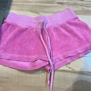 Light pink terry hard tail shorts